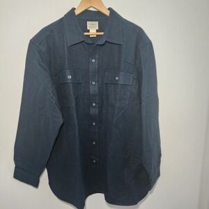 LL Bean Long Sleeve Shirt‎ Mens Size X Large Dark Blue Button Up Pocket